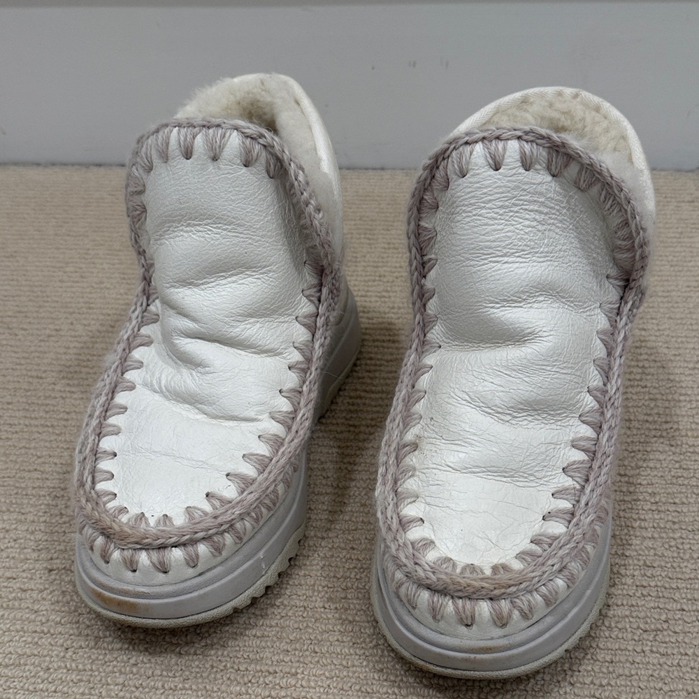Mou white ankle boots